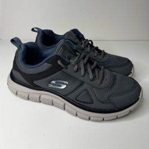 Skechers Men's Track Scloric Oxford, Gray/Navy Sz 8.5